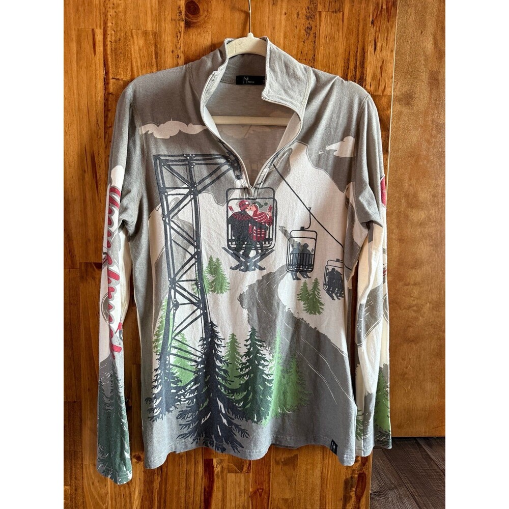Vintage Neve Innsbruck 1/4 Zip Wool Ski Base Layer Sz. Large